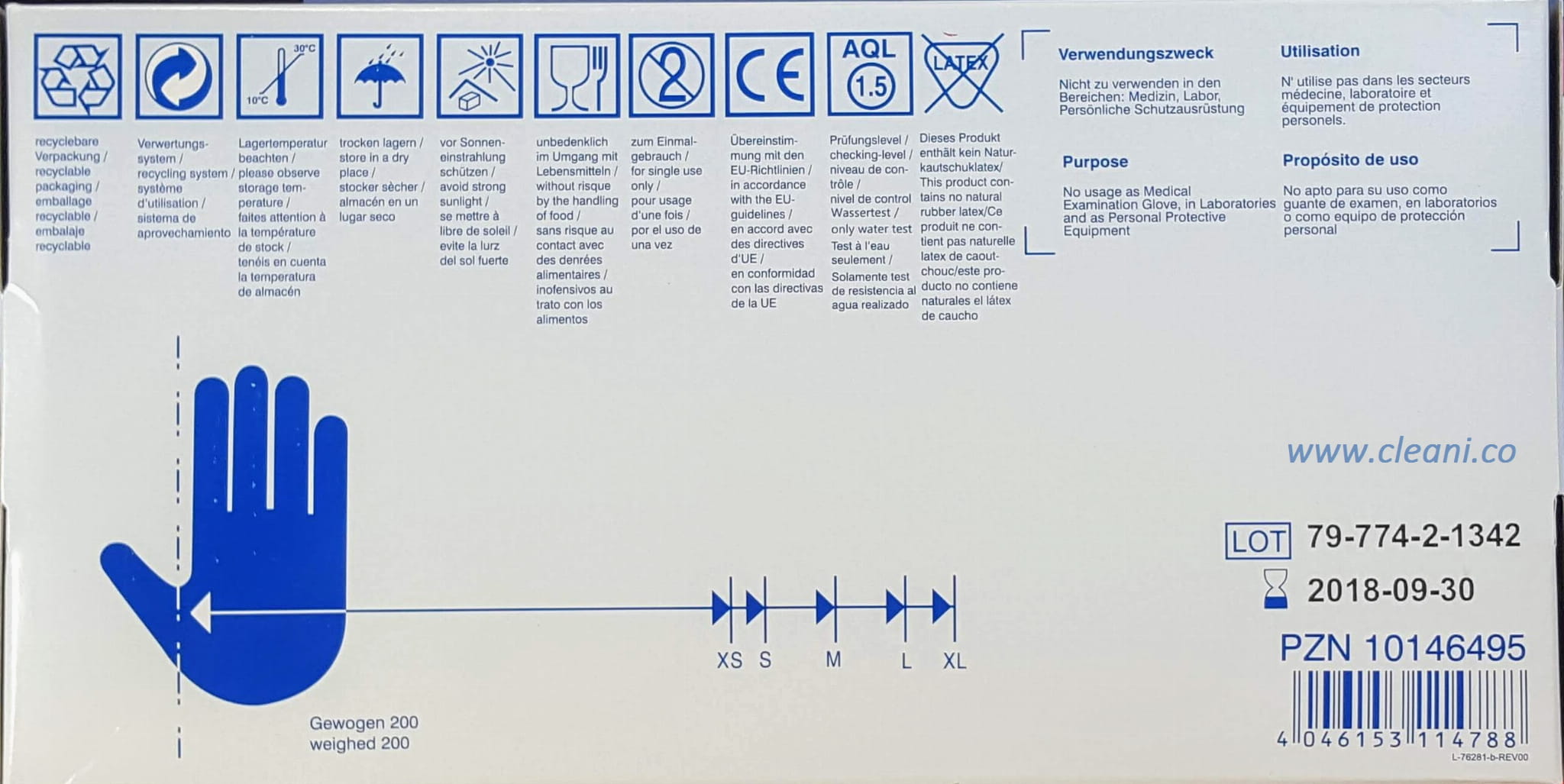 Maimed Evolution Guanti Monouso In Polietilene (LLDPE) – Taglia L, Blu, 200 Pezzi, Superficie Testurizzata, Lunghezza 255 Mm - 3