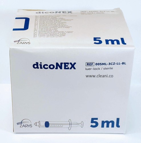 Zarys dicoNEX strzykawki 5ml 3-czesciowe luer-lock precyzyjna strzykawka jednorazowego użytku jałowa 100szt odbiór osobisty Poznań sprzedaż detaliczna i hurtowa CLEANICO.jpg
