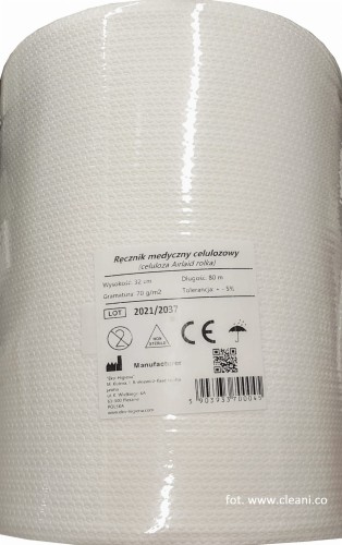 Ręcznik medyczny celulozowy typu AirLaid plaster miodu bardzo chłonny rolka 32cm ean 5903933700045.jpg
