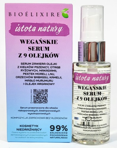 bioelixire istota natury weganskie serum z 9 olejkow z filterm UV 50ml Poznań butelka z aplikatorem.jpg