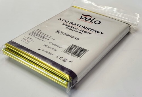Koc ratunkowy Velo 160x210 folia termiczna złoto srebrna ean5902406205216.jpg