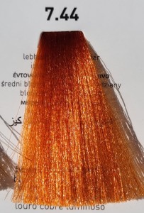  7.44 intensywnie miedziany blond krem koloryzujący farba do włosów RR Line 100ml