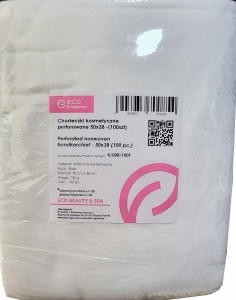 Ręcznik włókninowy płaty 38x50cm a'100 delikatne perforowane chusteczki kosmetyczne zabiegowe