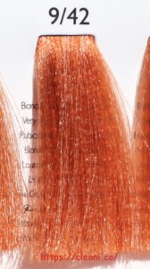  9/42 AlterEgo techno fruit color farba do włosów 100ml 9.42  bardzo jasny blond irysowo miedziany