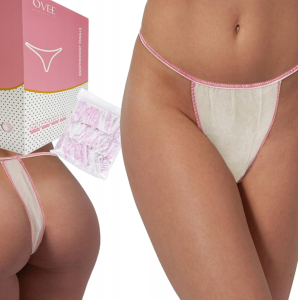 Stringi DAMSKIE jednorazowe kosmetyczne BIAŁE 100szt r. uniwersalny OVEE