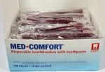 Szczoteczka jednorazowa do zębów z pastą Med-Comfort Dent bordowa 100szt