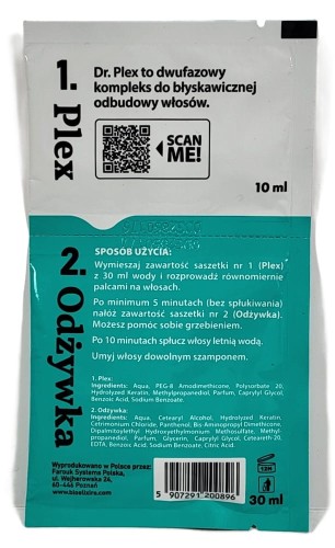 DR PLEX natychmiastowa regeneracja wlosow w 2 krokach keratynowa odbudowa 10 i 30ml zestawie saszetek ean 5907291200896 real fot cleanico poznan 2025.jpg