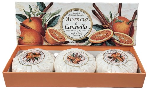 8032665598105 wloskie mydlo pomarancza z cynamonem 3x 100g arancia nennella w ozdobnym pudelku SPOSOB PAKOWANIA real fot cleanico poznan 2025.jpg