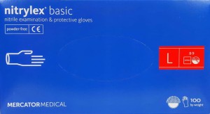 Rękawice nitrylowe Niebieskie MERCATOR NITRYLEX basic Dark Blue'100 r.L