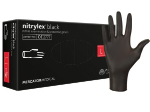 Rękawice nitrylowe Czarne MERCATOR NITRYLEX BLACK PF a'100 r.L