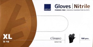 Rękawice nitrylowe CZARNE ABENA Nitril BLACK a'100 r.XL