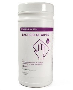 Chemi-Pharm BACTICID AF WIPES 200szt maxi TUBA Chusteczki do szybkiej dezynfekcji wyrobów medycznych i powierzchni nasączone alkoholem