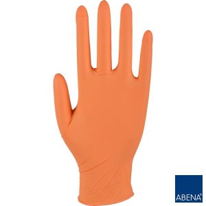 Rękawice nitrylowe POMARAŃCZOWE ABENA Nitril Orange a'100 r.  S