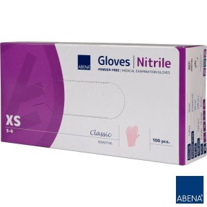 Rękawice nitrylowe RÓŻOWE ABENA Nitril PINK a'100 r  XS