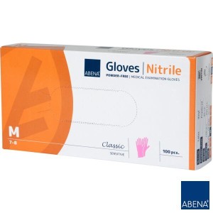 Rękawice nitrylowe RÓŻOWE ABENA Nitril PINK a'100 r. M