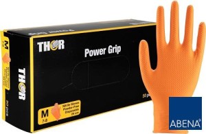 Rękawice nitrylowe POMARAŃCZOWE serwisowe THOR Nitril orange a'50 r. M