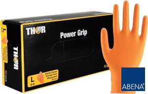 Rękawice nitrylowe POMARAŃCZOWE serwisowe THOR Nitril orange a'50 r.L