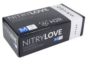 Rękawice nitrylowe CZARNE Onyks Nitril black a'100 r. M
