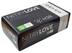 Rękawice nitrylowe CZARNE Onyks Nitril black a'100 r  S