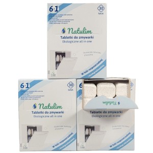 Tabletki kostki do zmywarki ekologiczne 6w1 NATULIM  90 sztuk