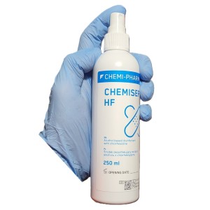 Chemi-Pharm CHEMISEPT HF 250ml alkoholowy płyn z chlorheksydyną do antyseptyki skóry, dezynfekcji rąk i wyrobów medycznych