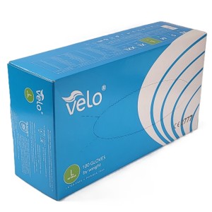 Rękawice nitrylowe NIEBIESKIE VELO NITRILE blue A100 r.L