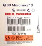 BD Microlance 3 igła iniekcyjna ø 0,5  x 25 mm (pomarańcz) op.100szt. 