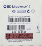 BD Microlance 3 igła iniekcyjna 26G x 5/8" średn. ø 0,45 x 16mm (brąz) op.100szt