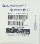 BD Microlance 3 igła iniekcyjna 22G x 2" średn. ø 0,7 x 50mm (szare) op.100szt