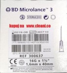 BD Microlance 3 igła iniekcyjna ø 1,6  x 40 mm (biały) op.100szt.