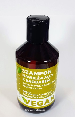 Bioelixire naturalnie BAOBAB vegan szampon intensywnie nawilżający 300ml 99procent składn pochodzenia naturalnego odbiór Poznań www cleani co.jpg