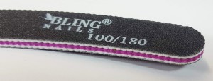 Pilnik do paznokci BANAN 100/180 BLING czarny z wrąbkowanym brzegiem 1szt